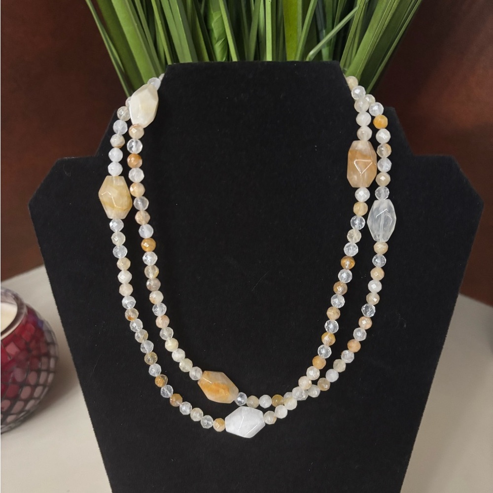 Jay King DTR Sunshine Quartz Necklace 36” White Golden Quartz (P)